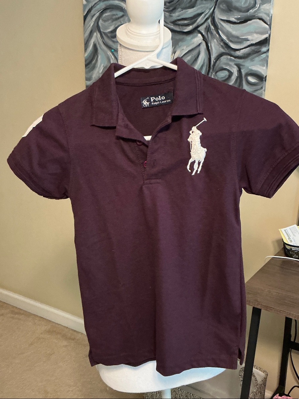 Polo by Ralph Lauren Burgundy Short-Sleeve Polo with White Pony